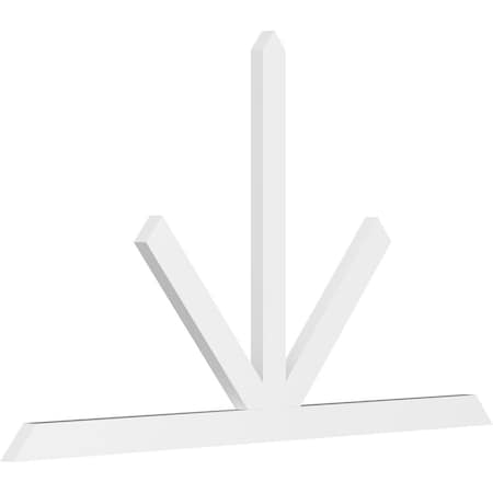 Ekena Millwork Saratoga Architectural Grade PVC Gable Bracket, 84"W x 49"H x 2"D x 4"F, 14/12 Pitch GBP084X49X0204SAR00
